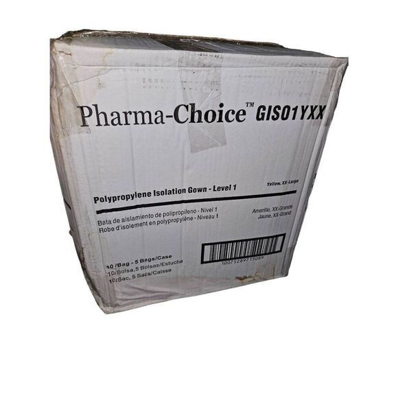 Yellow Isolation Gown costume Level 1 polypropelene x10 - Picture 8 of 9
